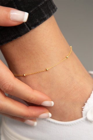 Corrente de tornozelo folheado a ouro fino