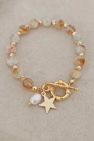 Pulseira folheada a ouro fino - Citrinas