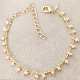 Pulseira corrente - Latão banhado a ouro e cristal