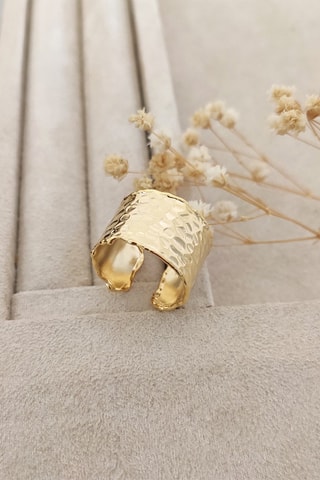 Anel folheado a ouro fino amarelo