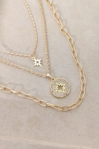 Colar folheado a ouro fino - Zircões