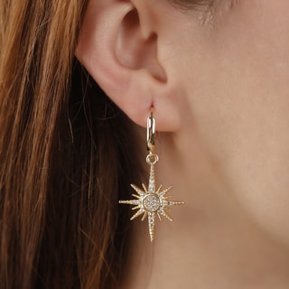 Brincos - Latão banhado e zircónio