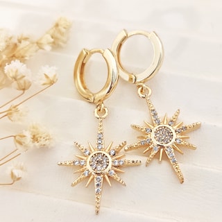 Brincos - Latão banhado e zircónio