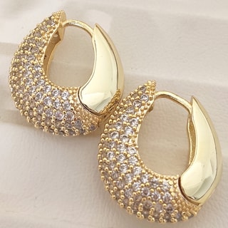 Brincos - Latão banhado a ouro e zircão 