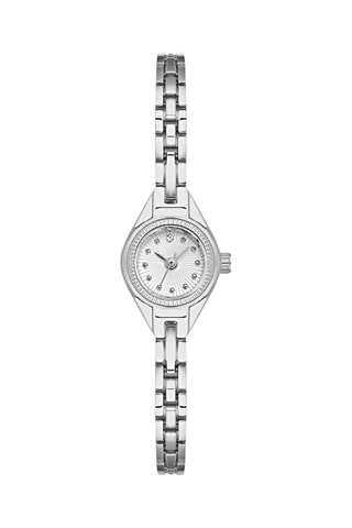 Relógio de quartzo em metal e diamante