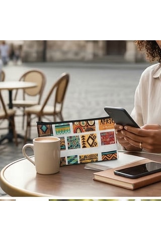 Pochete - Bege, laranja e azul