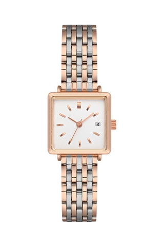 Relógio de quartzo em aço - Dourado-rosa e prateado