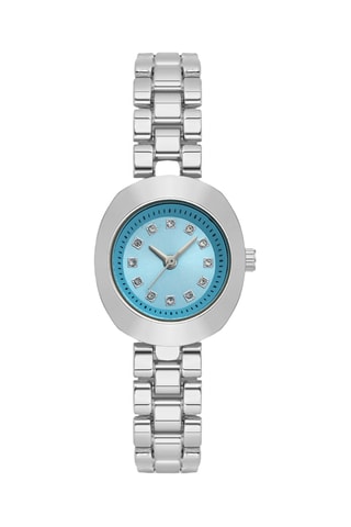 Relógio de quartzo em metal e diamantes