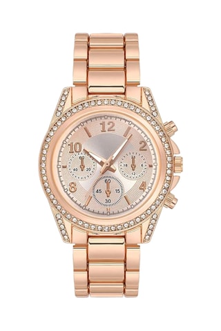 Relógio de quartzo em metal e diamantes - Cronógrafo