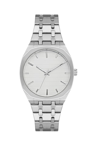 Relógio de quartzo em aço - Prateado