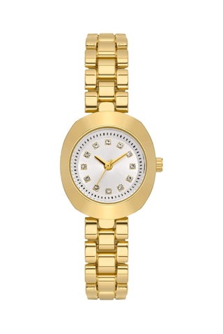 Relógio de quartzo em metal e diamantes