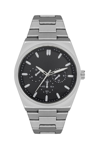 Relógio de quartzo em aço - Prateado - Cronógrafo