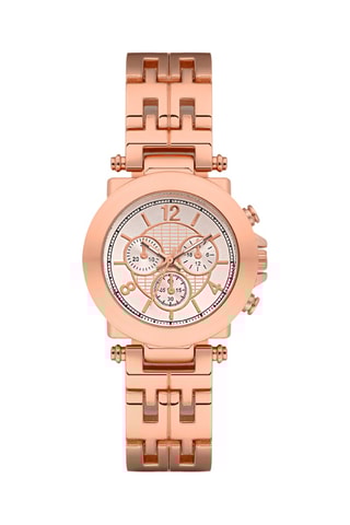 Relógio de quartzo em metal - Dourado-rosa - Cronógrafo