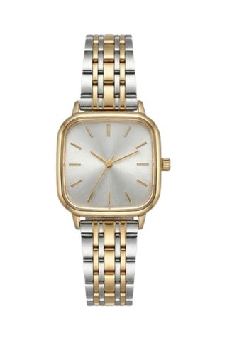 Relógio de quartzo em aço - Prateado e dourado