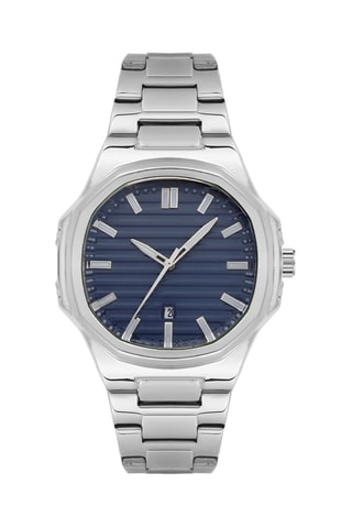 Relógio de quartzo em aço - Prateado