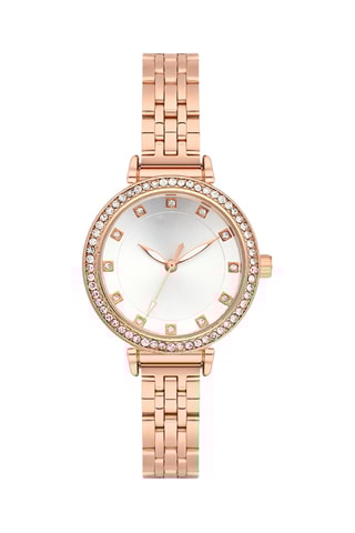 Relógio de quartzo em aço e diamantes