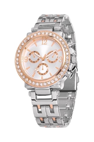 Relógio de quartzo em metal e diamantes - Cronógrafo