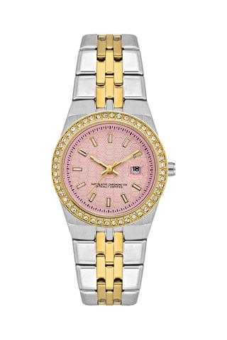 Relógio de quartzo em aço e diamantes