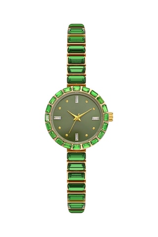 Relógio de quartzo em metal e pedras preciosas