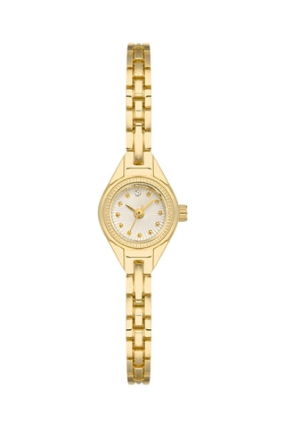 Relógio de quartzo em metal e diamante