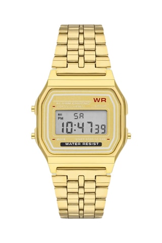 Relógio de quartzo em aço - Dourado - Cronómetro