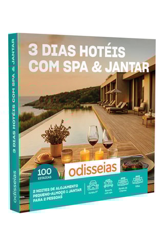 Caixa de presente 3 Dias Hotéis & SPA com Jantar
