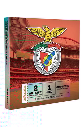Pack presente Sport Lisboa e Benfica - Bilhetes Jogo + Cachecóis