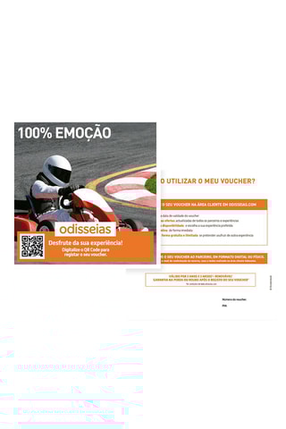 Pack presente 100% Emoção para 1 ou 2 pessoas - 100 Experiências