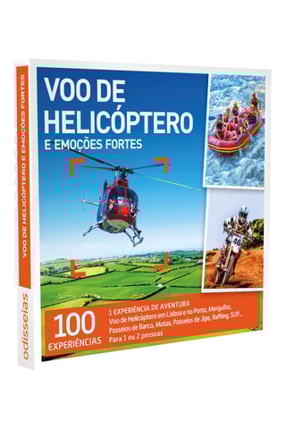 Pack presente Voo de Helicóptero e Emoções Fortes - 100 Experiências