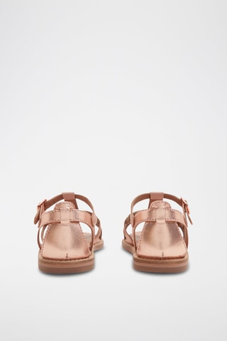 Sandálias em couro - Dourado-rosa