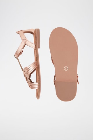 Sandálias em couro - Dourado-rosa