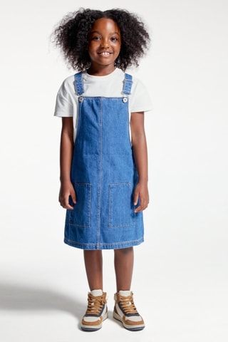 Vestido-jardineiras de ganga - Azul - Okaïdi