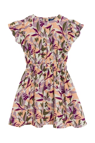 Vestido com folhos - Bege - Okaidi