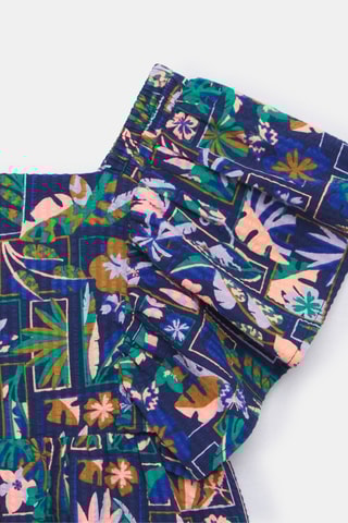 Vestido com folhos - Azul - Okaidi