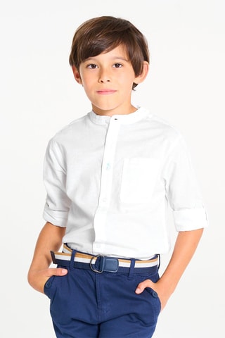 Camisa em linho - Branco - Okaïdi