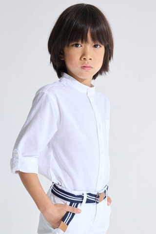 Camisa em linho - Branco - Okaïdi