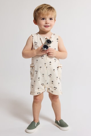 Jardineiras-calção sem mangas - Bege - Obaibi