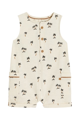 Jardineiras-calção sem mangas - Bege - Obaibi