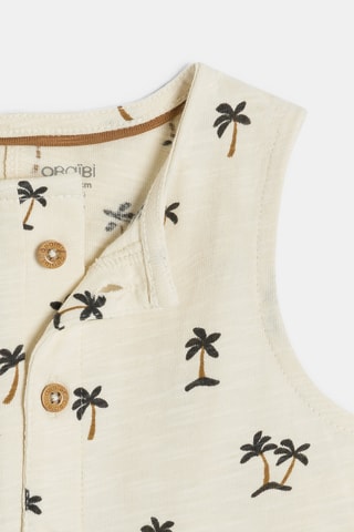 Jardineiras-calção sem mangas - Bege - Obaibi