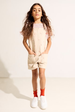 Jardineiras-calções - Bege - Okaidi