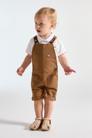 Jardineiras-calções - Castanho - Obaibi