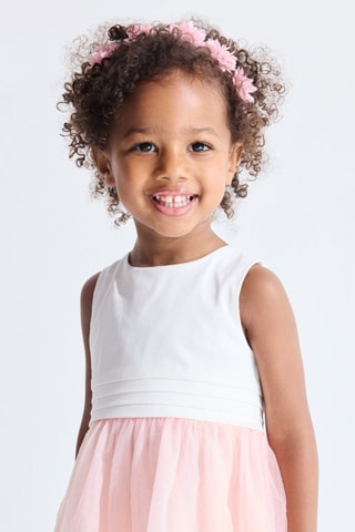 Body-vestido - Branco e rosa