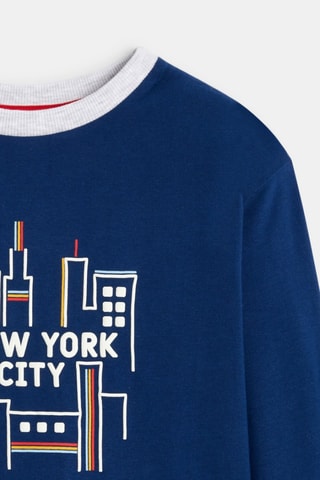 Pijama - Azul-marinho e branco