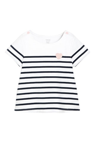 T-shirt Branco e azul-marinho - Obaïbi