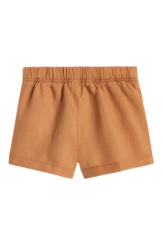 Calções em linho Castanho