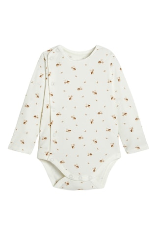 Jardineiras e bodies - Bege e branco - Obaibi