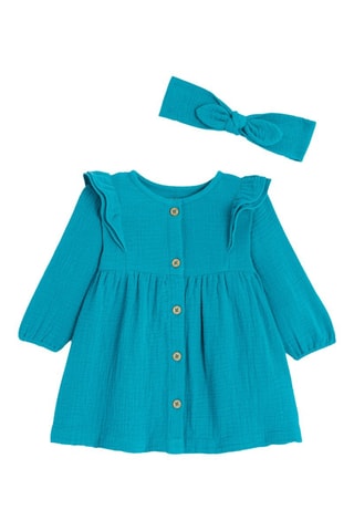 Fita e vestido - Azul-pato