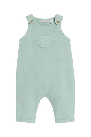 Jardineiras e body - Verde-claro e branco