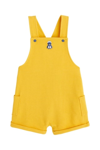 Body e jardineiras Amarelo e branco