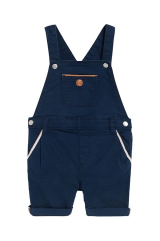 Jardineiras-calção e polo - Azul-marinho e branco - Obaibi